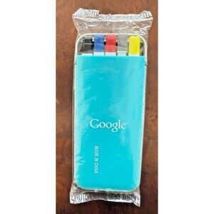 GOOGLE Imagination Writing Tool Caddy with 5 pens circa 2010 RARE NEW Unopened